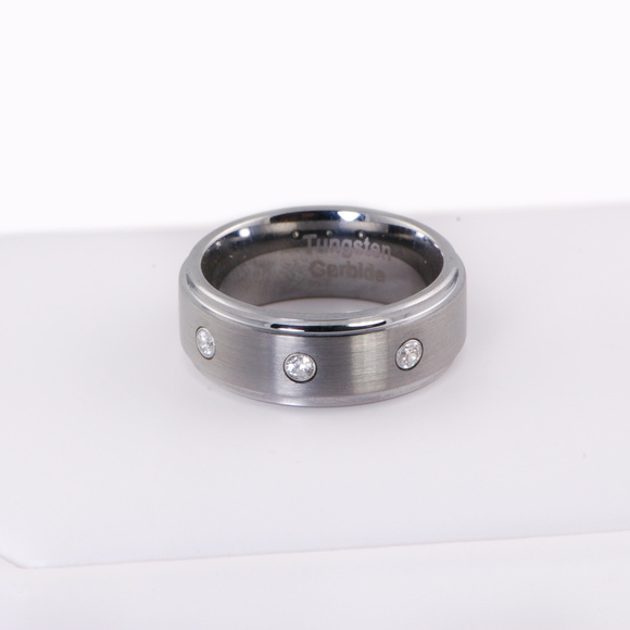 SunEE Other - 8mm Tungsten Carbide Wedding Band Ring CZ